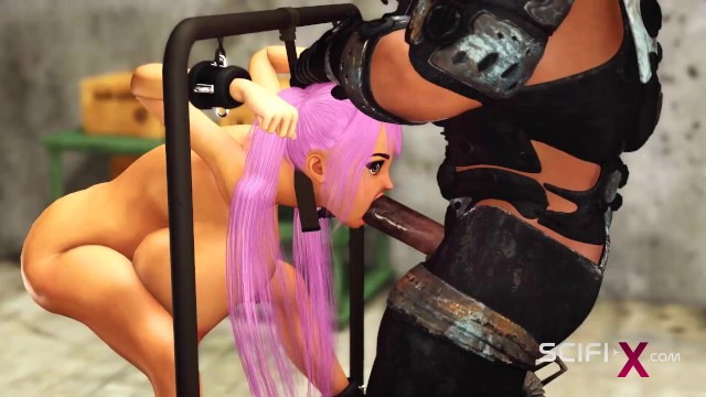 Bilimkurgu seks androidi sığınakta seksi bir kızı sertçe beceriyor