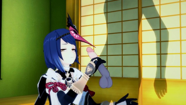 GENSHIN IMPACT Kujou Sara durdurulamaz seks seansı (3D HENTAI)