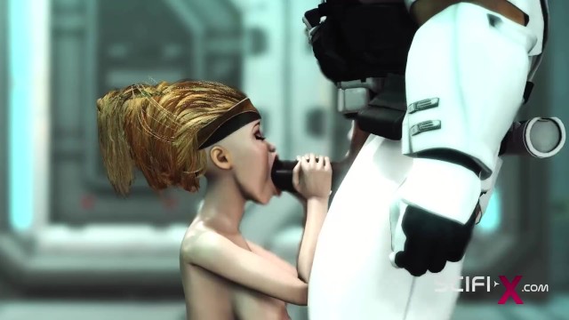Uzay gemilerinde stormtrooper tarafından seksi genç bir hatun beceriliyor