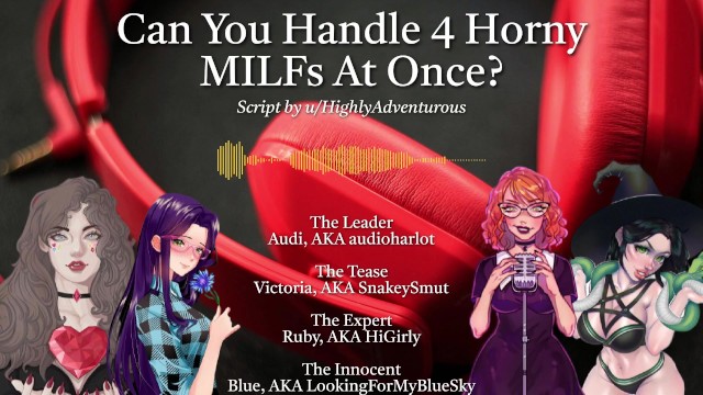 4 Azgın MILF Kendi Zevkleri İçin Seni Kullanıyor [SnakeySmut, HiGirly ve audioharlot ile Sesli Rol Yapma]